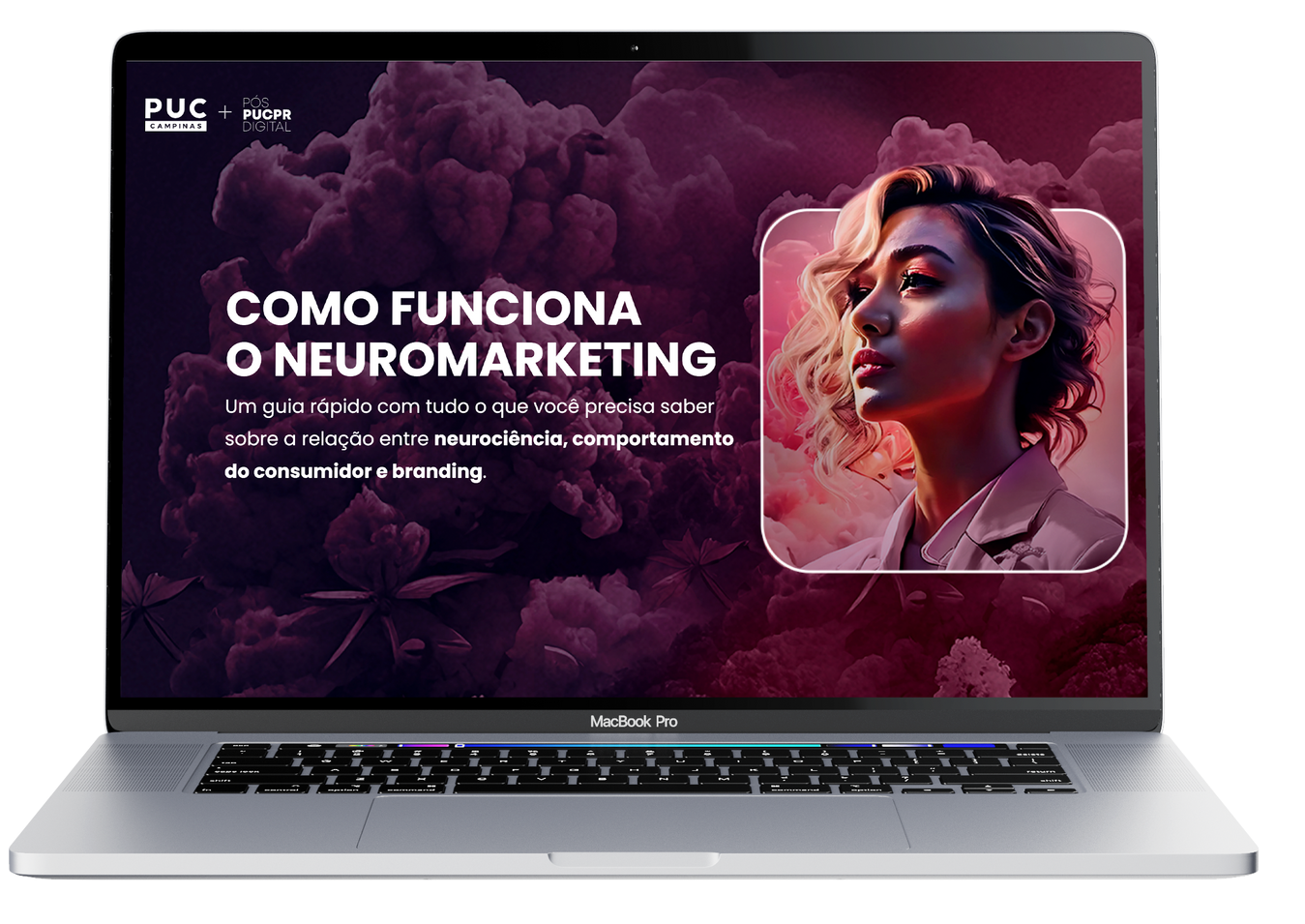 Um laptop com a imagem de uma mulher na tela.