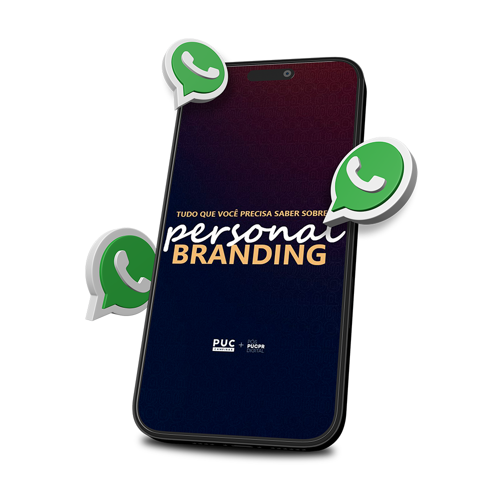 Um celular com uma mensagem na tela que diz marca pessoal.