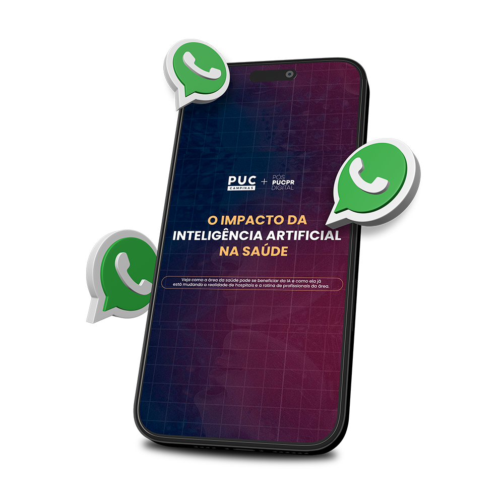 Um celular com três ícones do WhatsApp.