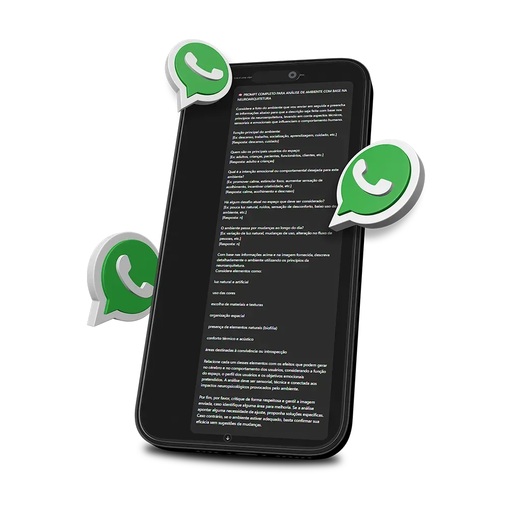 Um celular com três ícones do WhatsApp.