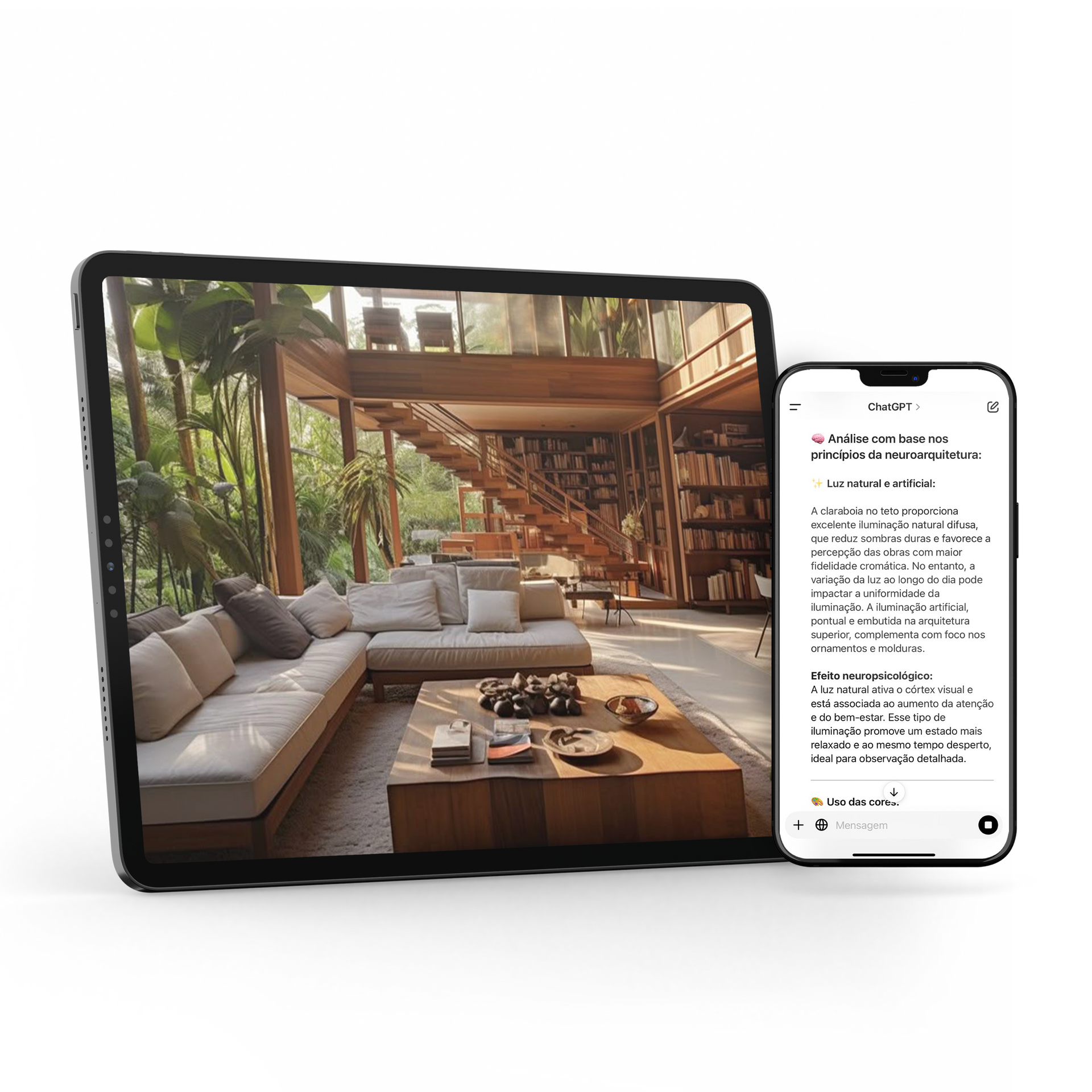 A tablet with a screen that says o impacto da inteligencia artificial na saúde on it.