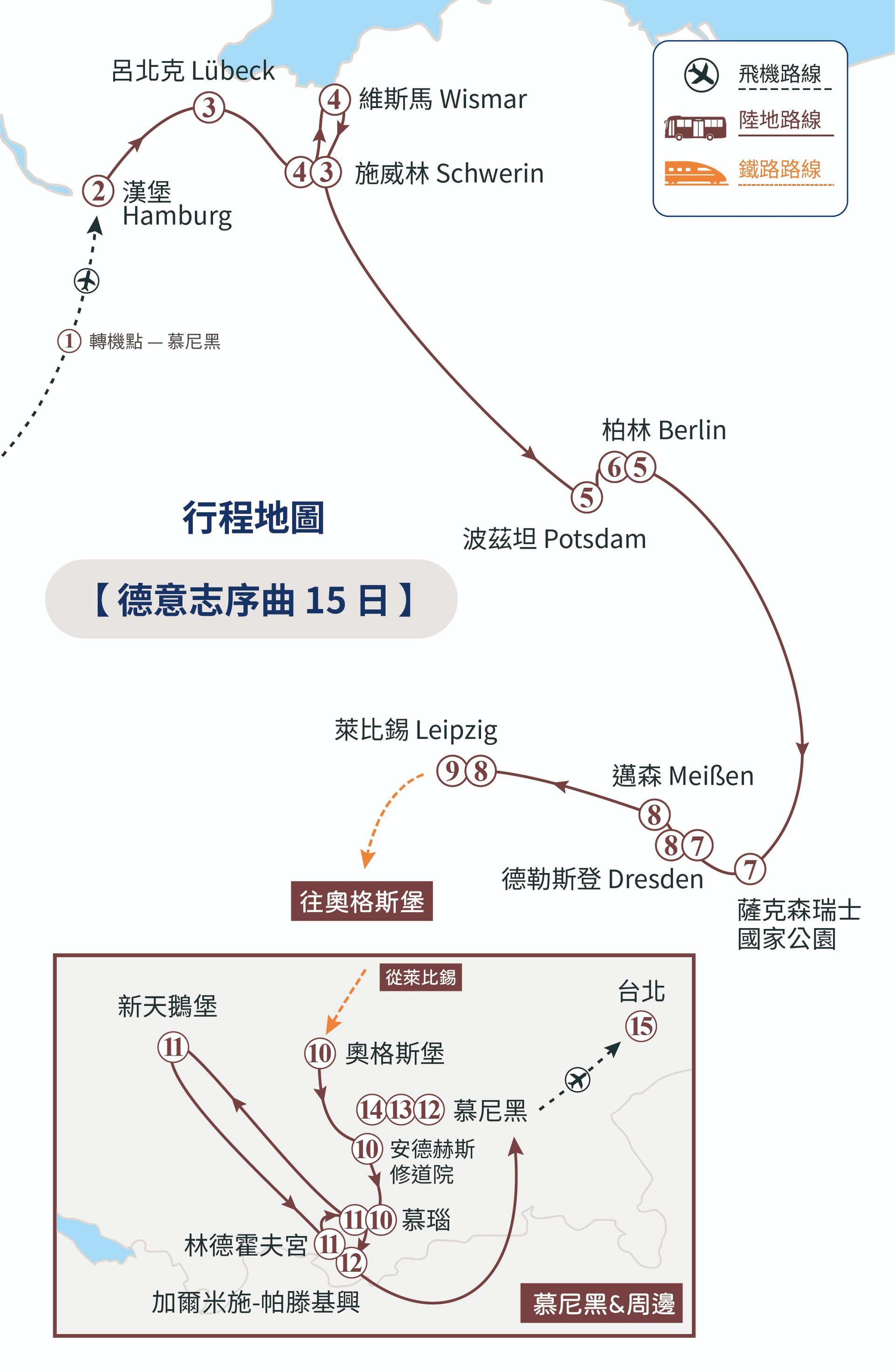 地圖顯示了穿越地中海的路線，並標示了馬賽、羅馬和那不勒斯等城市。