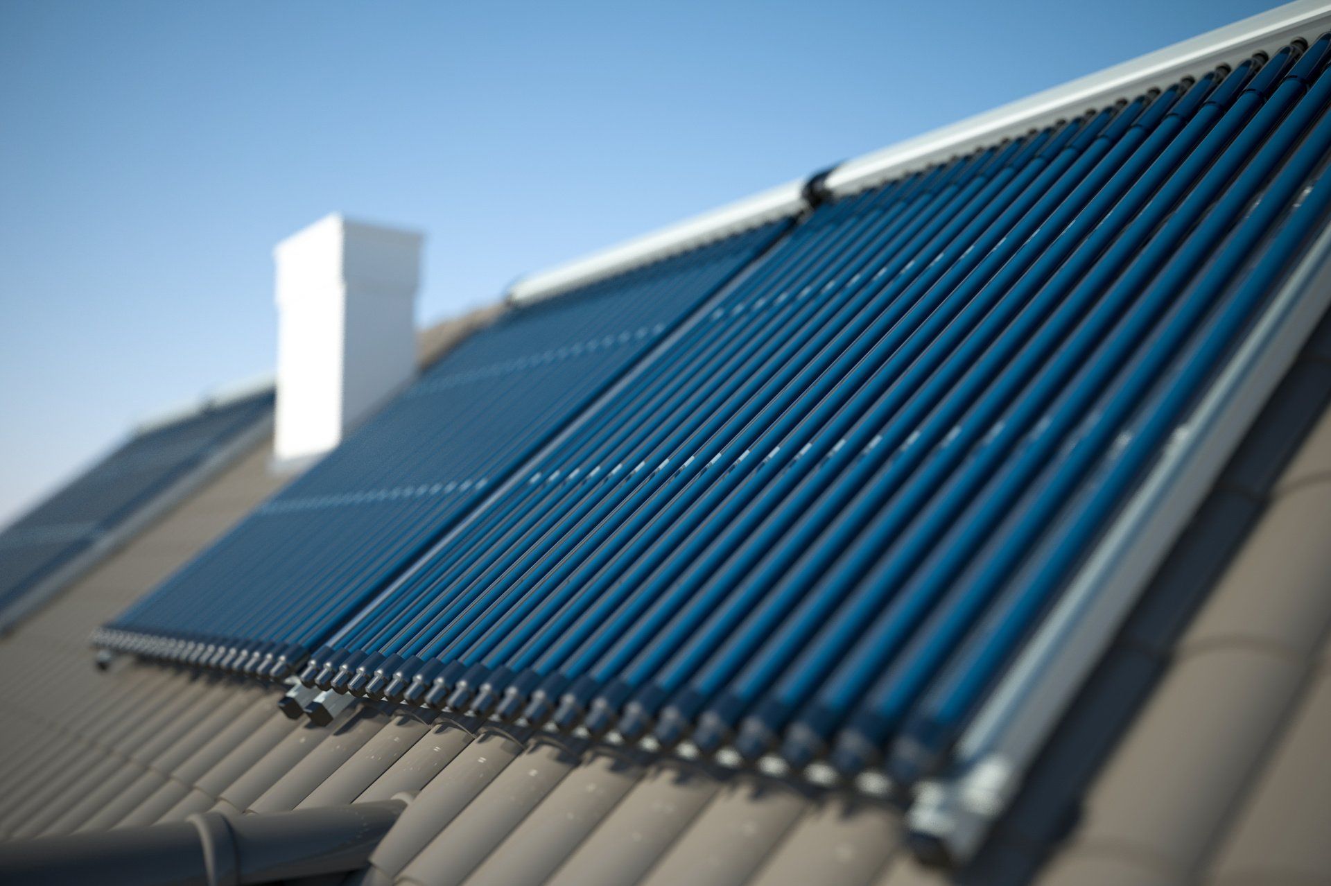 thermische Solaranlage auf einem Dach
