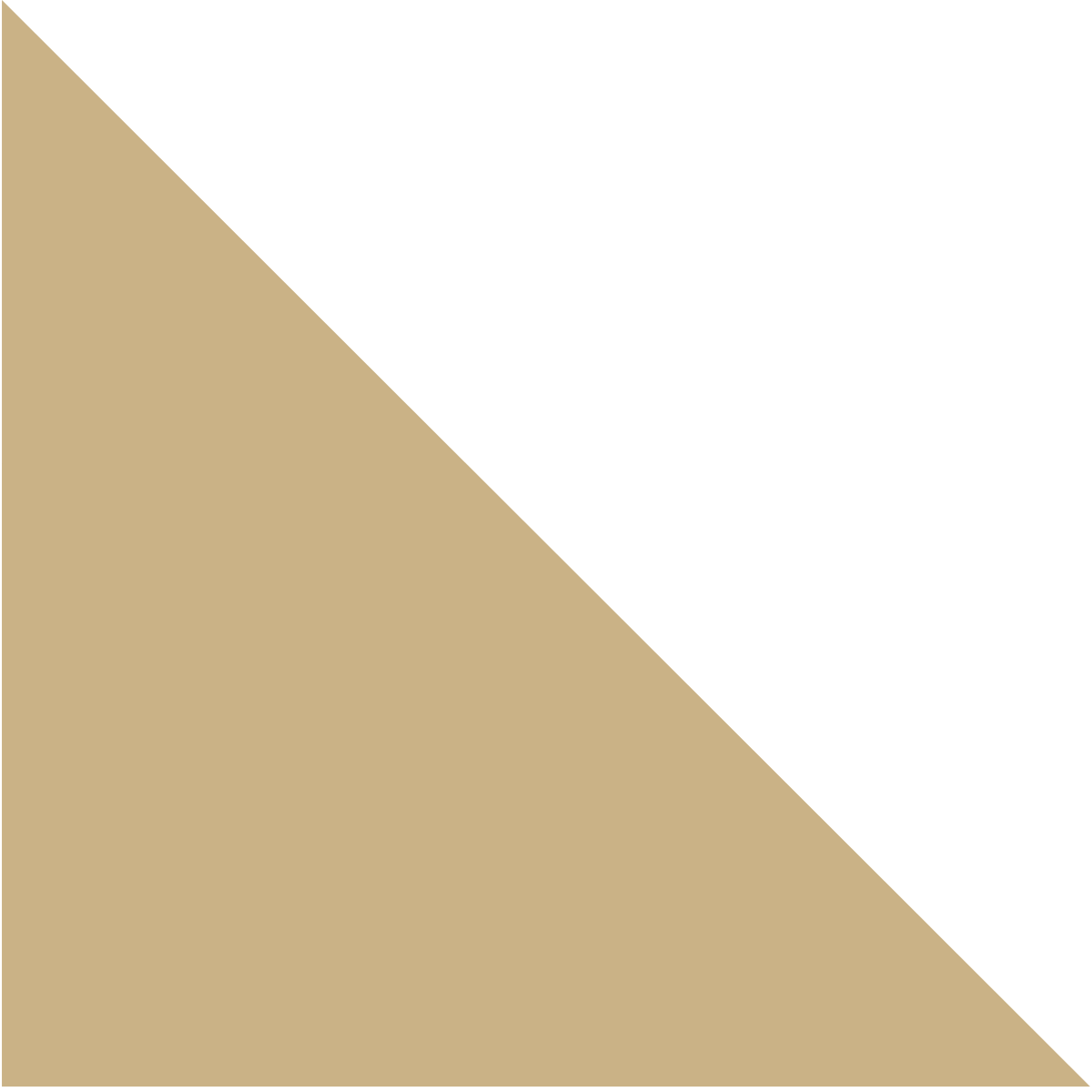 Tan beige triangle filling the lower-left corner against a white background