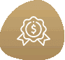 a badge with a dollar sign inside of it on a brown background .