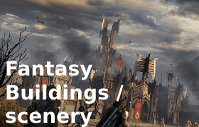 Fantasy style buildings and scenery Fantasy style buildings and scenery