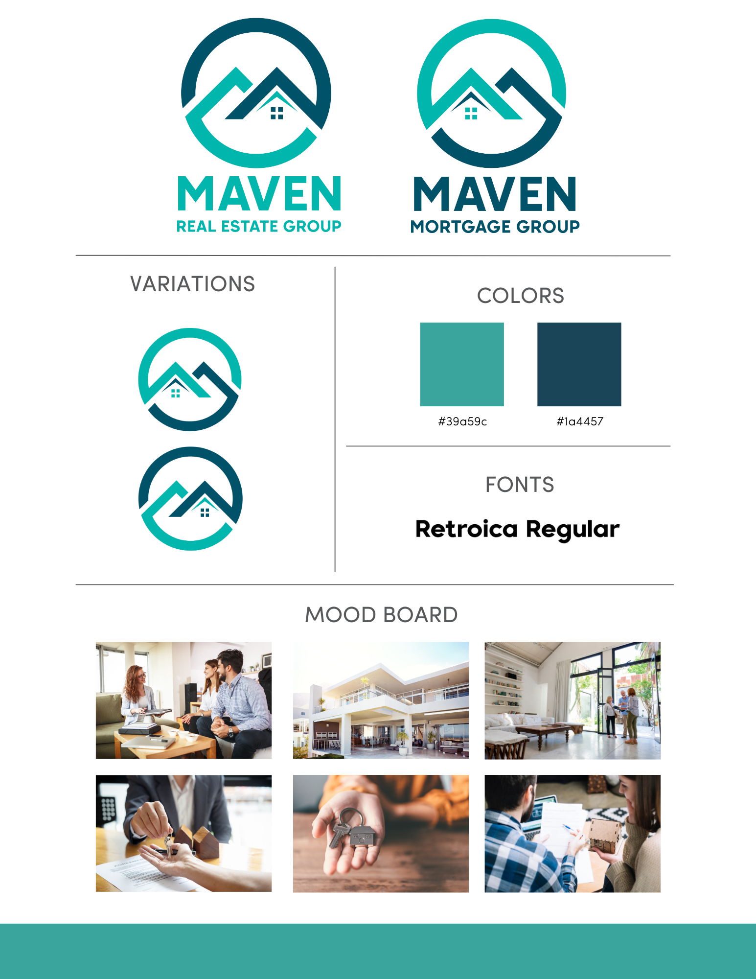 A logo for a real estate group called maven real estate group.