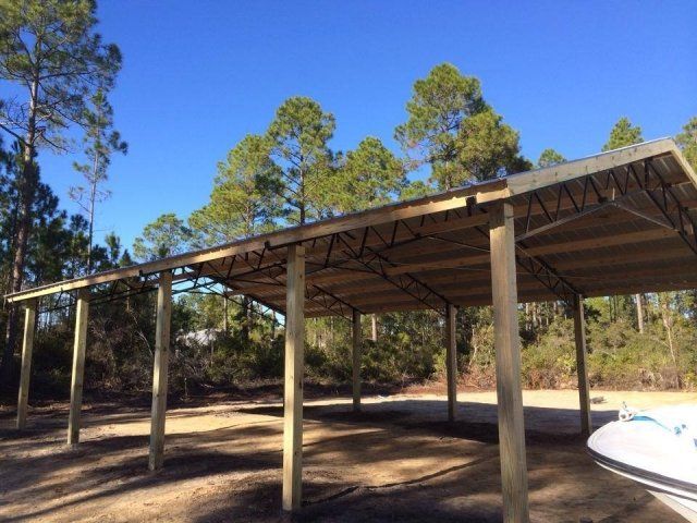 pole barn in Panama City, FL residential backyard