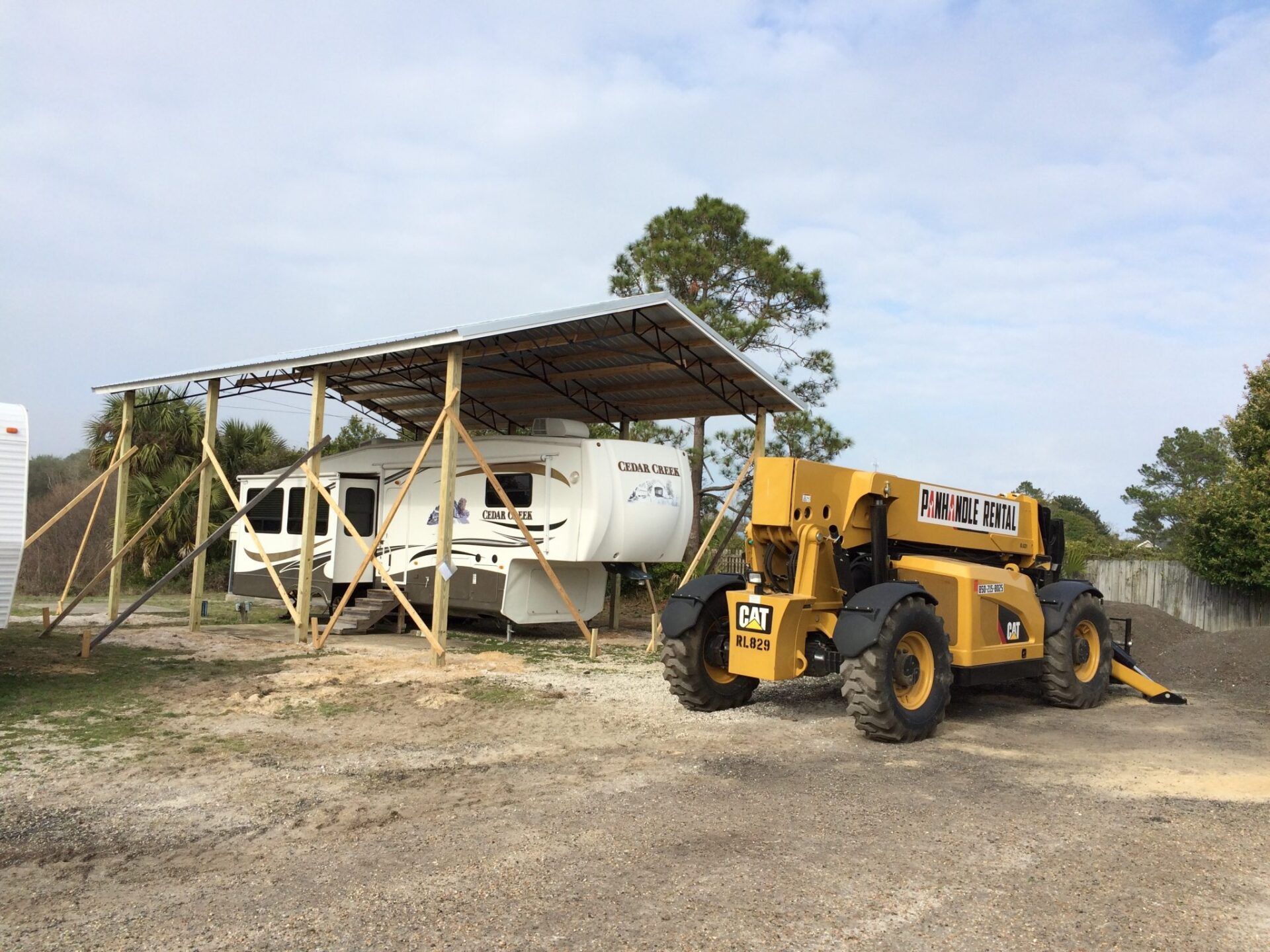 Pole barn RV cover construction Panama City, FL