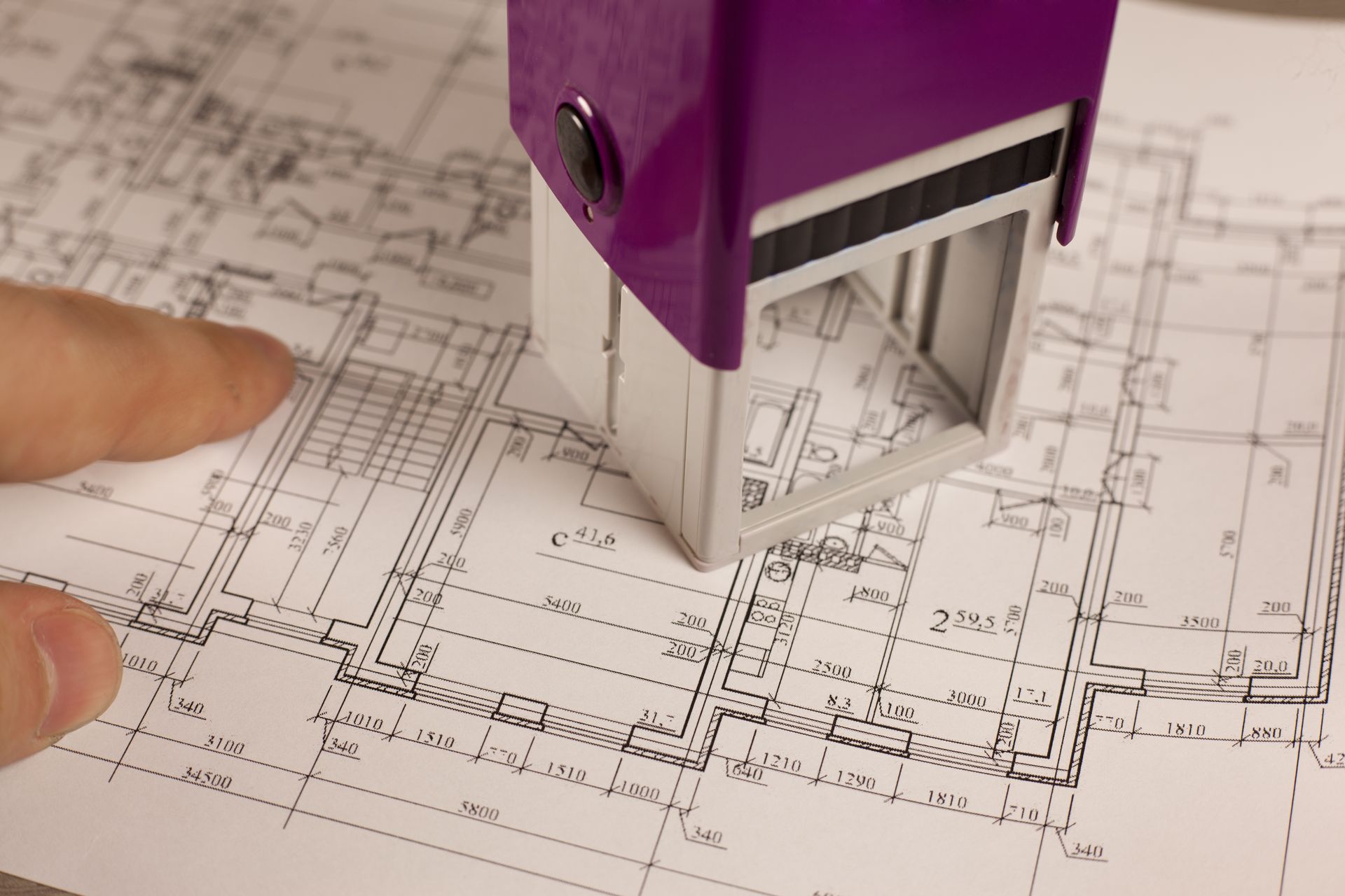 building permit with a stamp on it