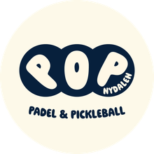 A green and white logo for pop nydalen on a white background.