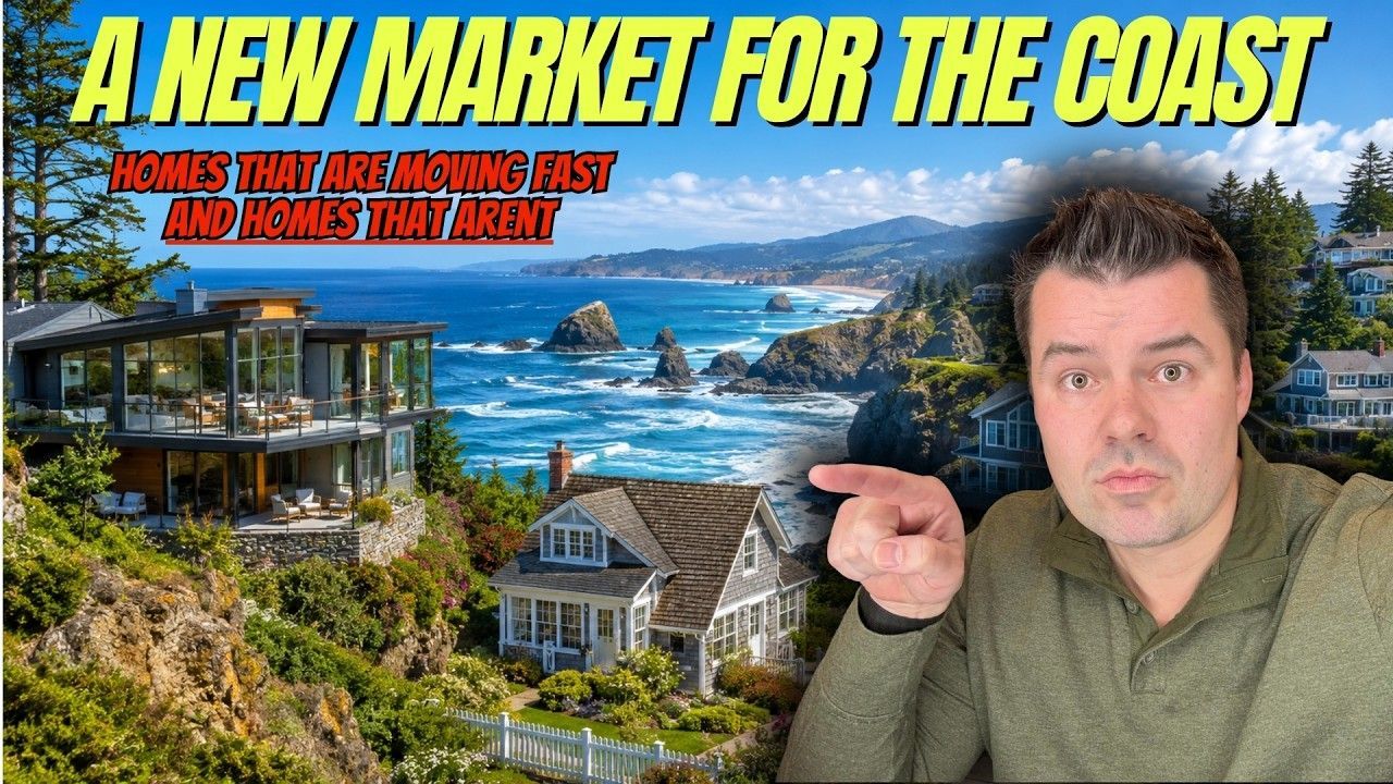 Thumbnail with man pointing at coastal homes and ocean, titled “A New Market for the Coast”