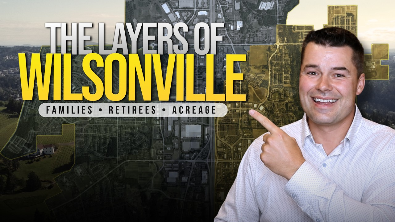 “The Layers of Wilsonville” title graphic with a smiling man pointing at the text over a cityscape background
