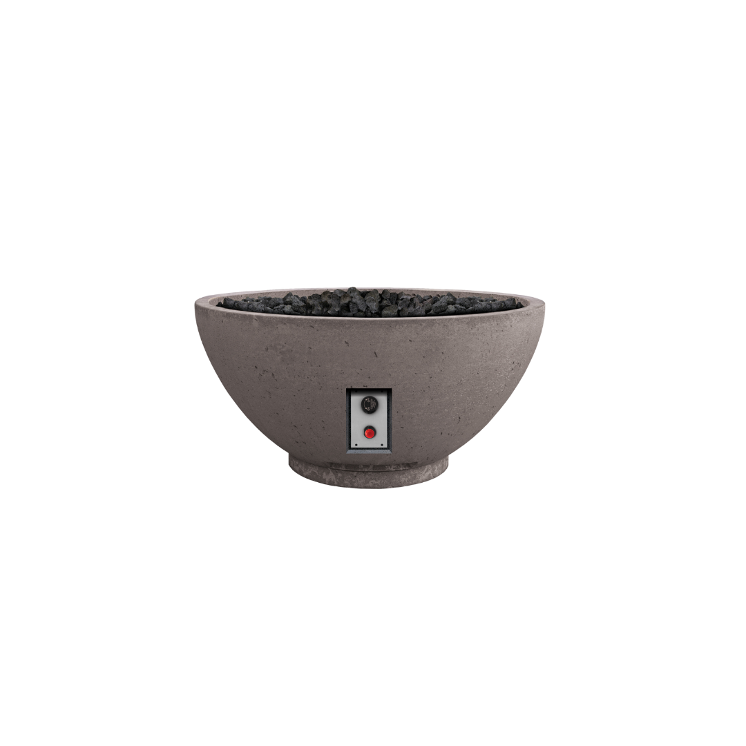 A bowl with a hole in the middle of it on a white background.