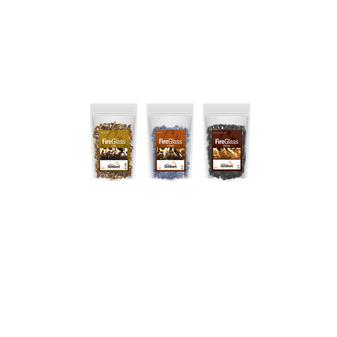 Three bags of nuts are sitting next to each other on a white background.