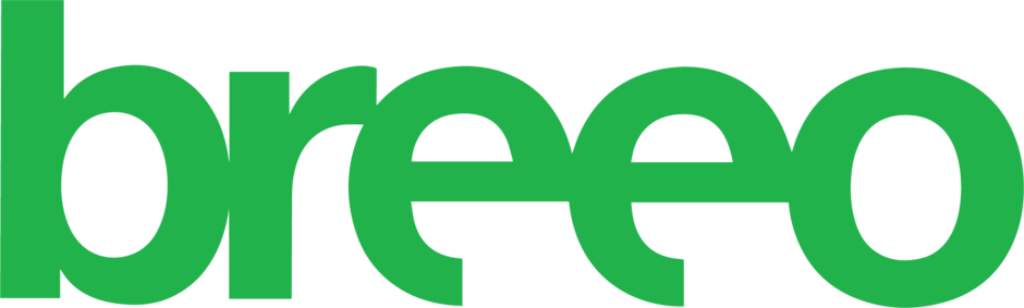 The word breedo is written in green letters on a white background.