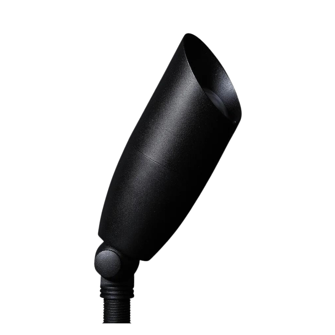 A close up of a black light on a white background