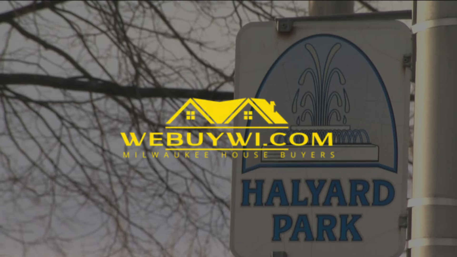 Sign for Halyard Park with 