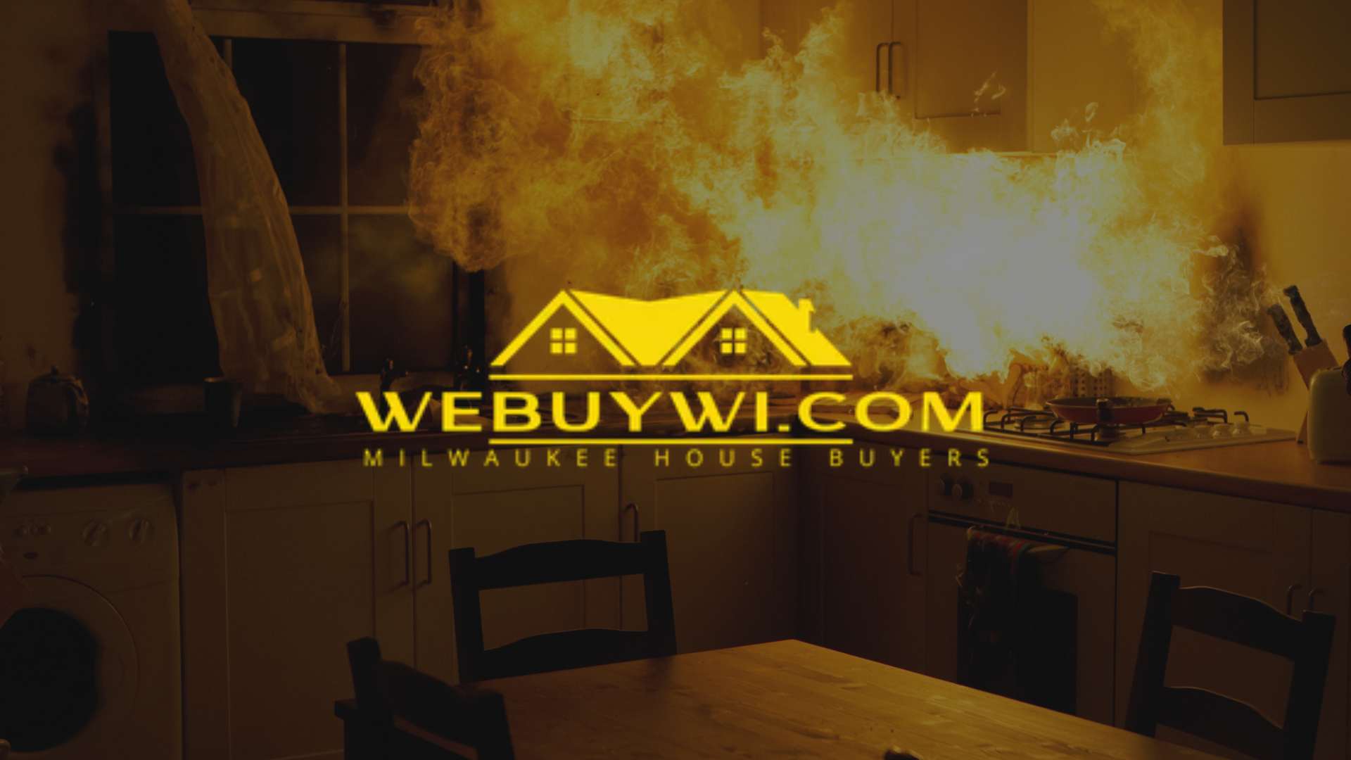 Kitchen on fire;