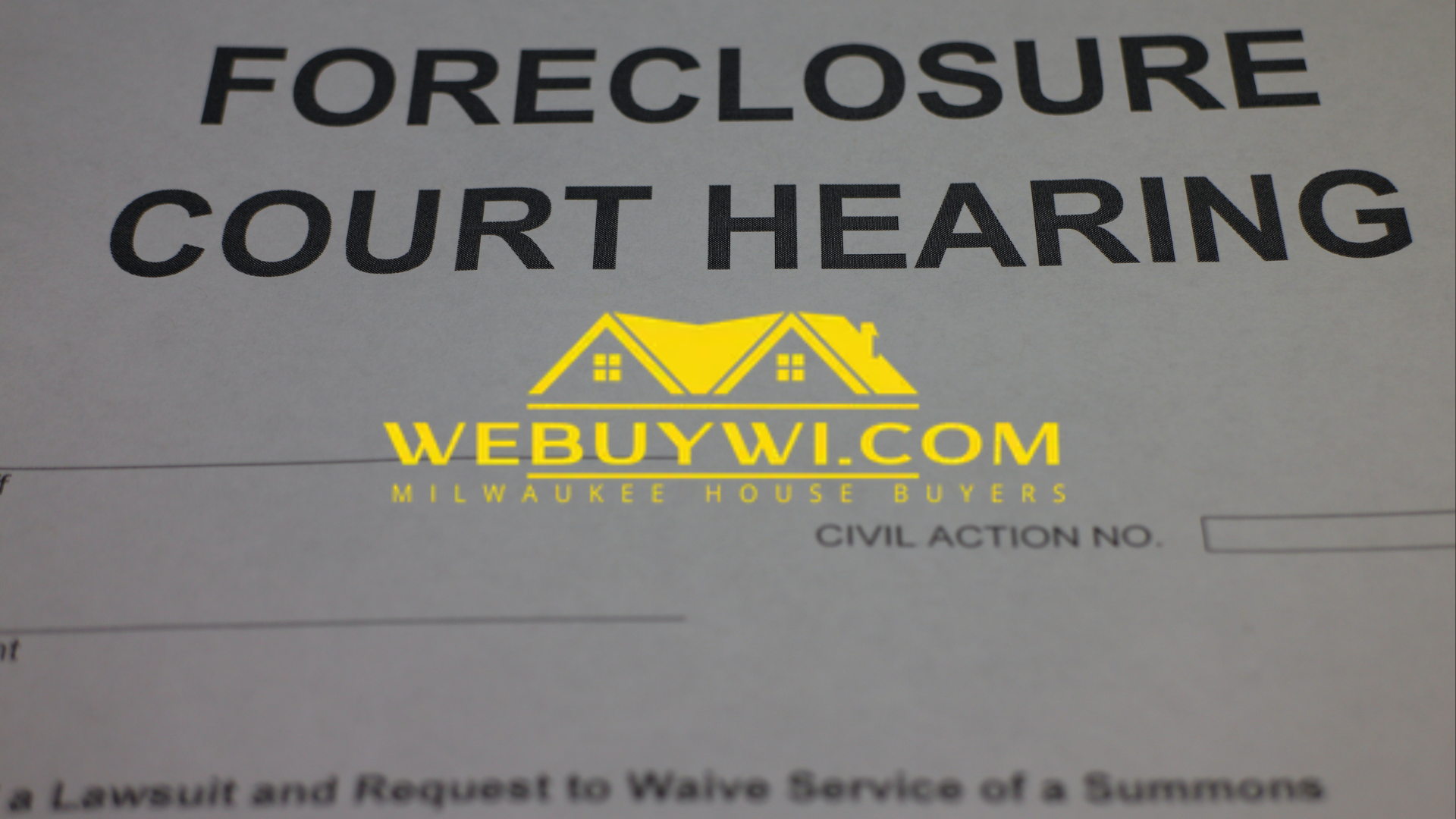 Foreclosure court hearing document with