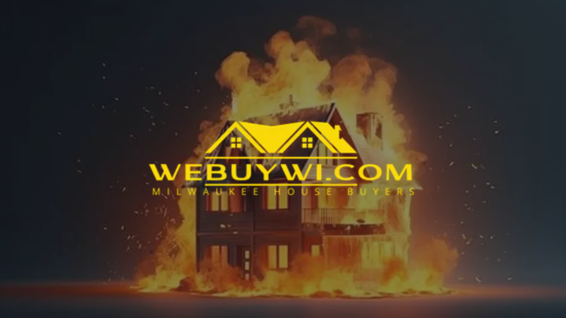 House engulfed in flames with