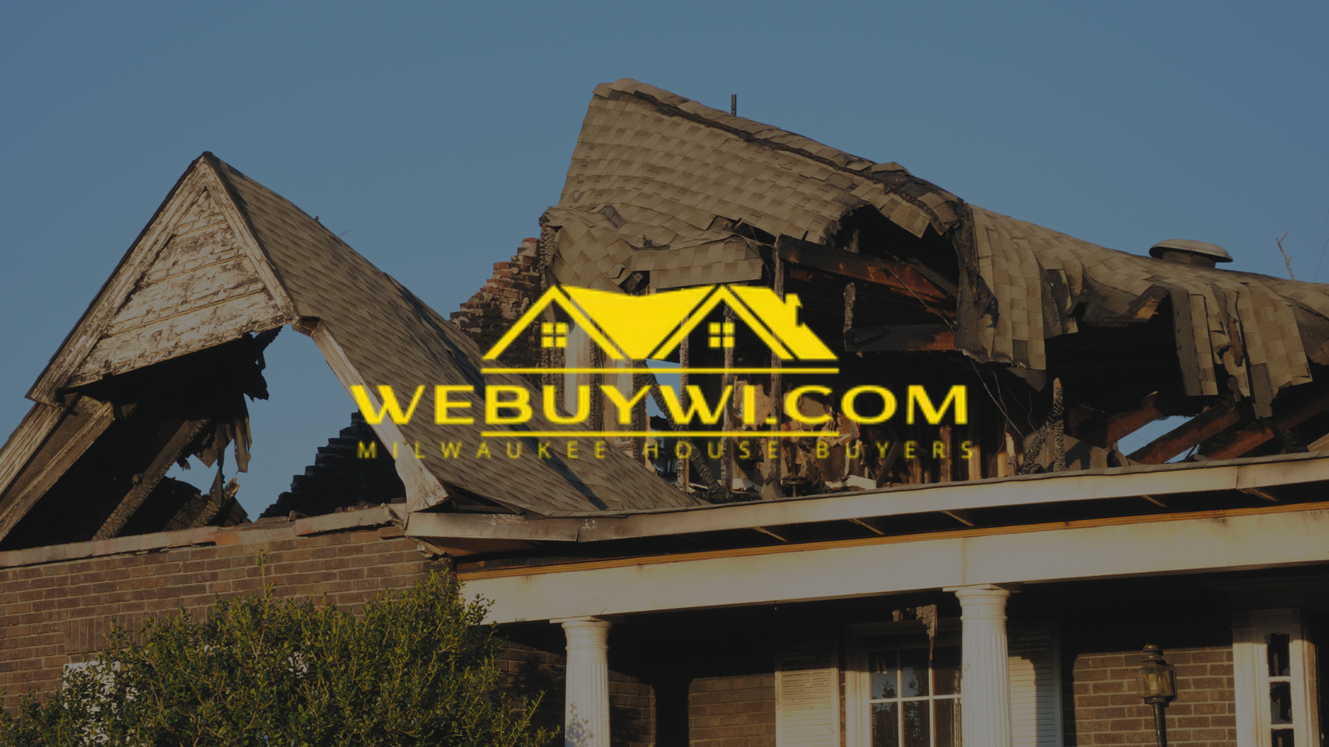Damaged roof of a house with a