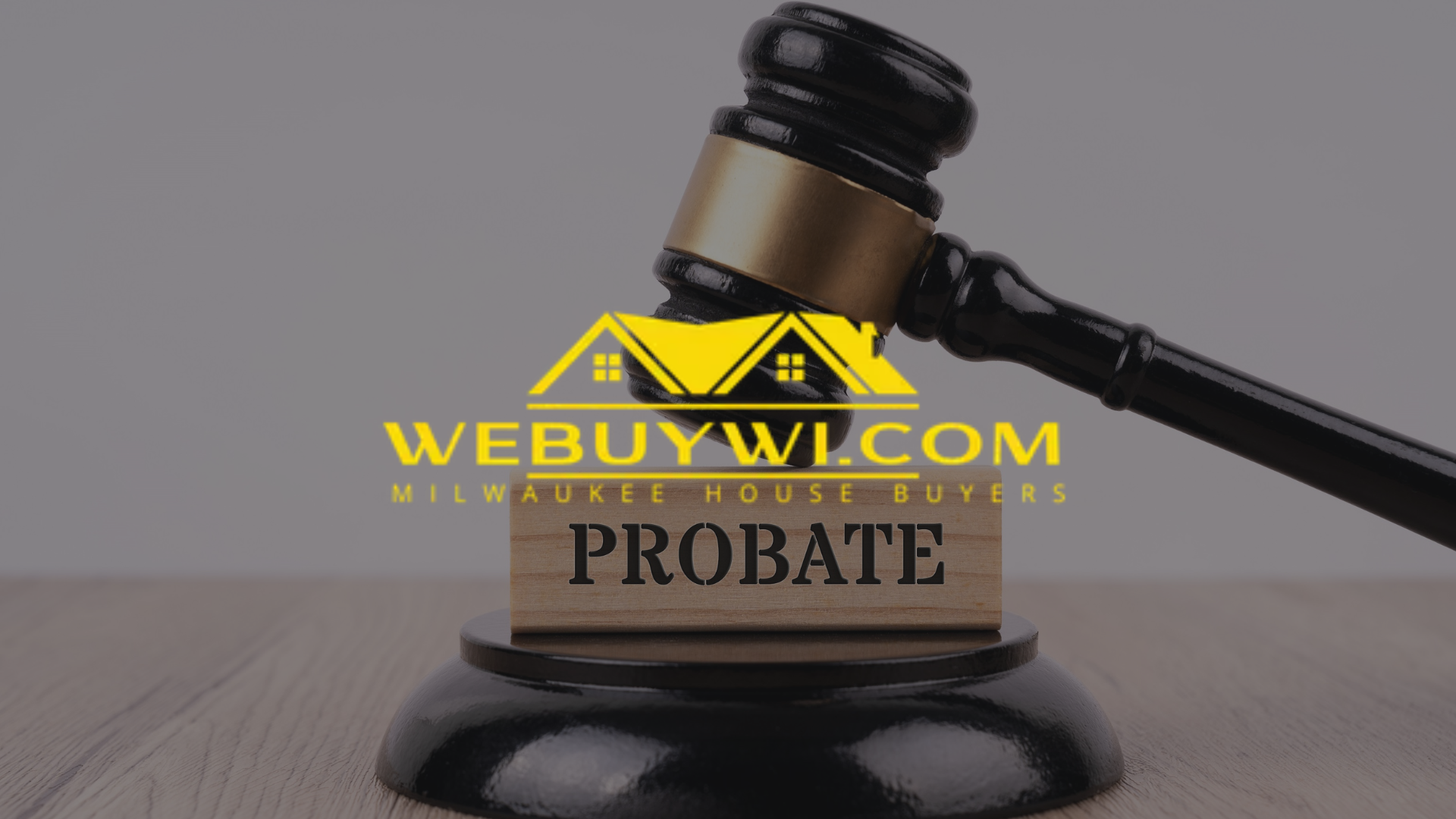 Gavel striking a wooden block with the word