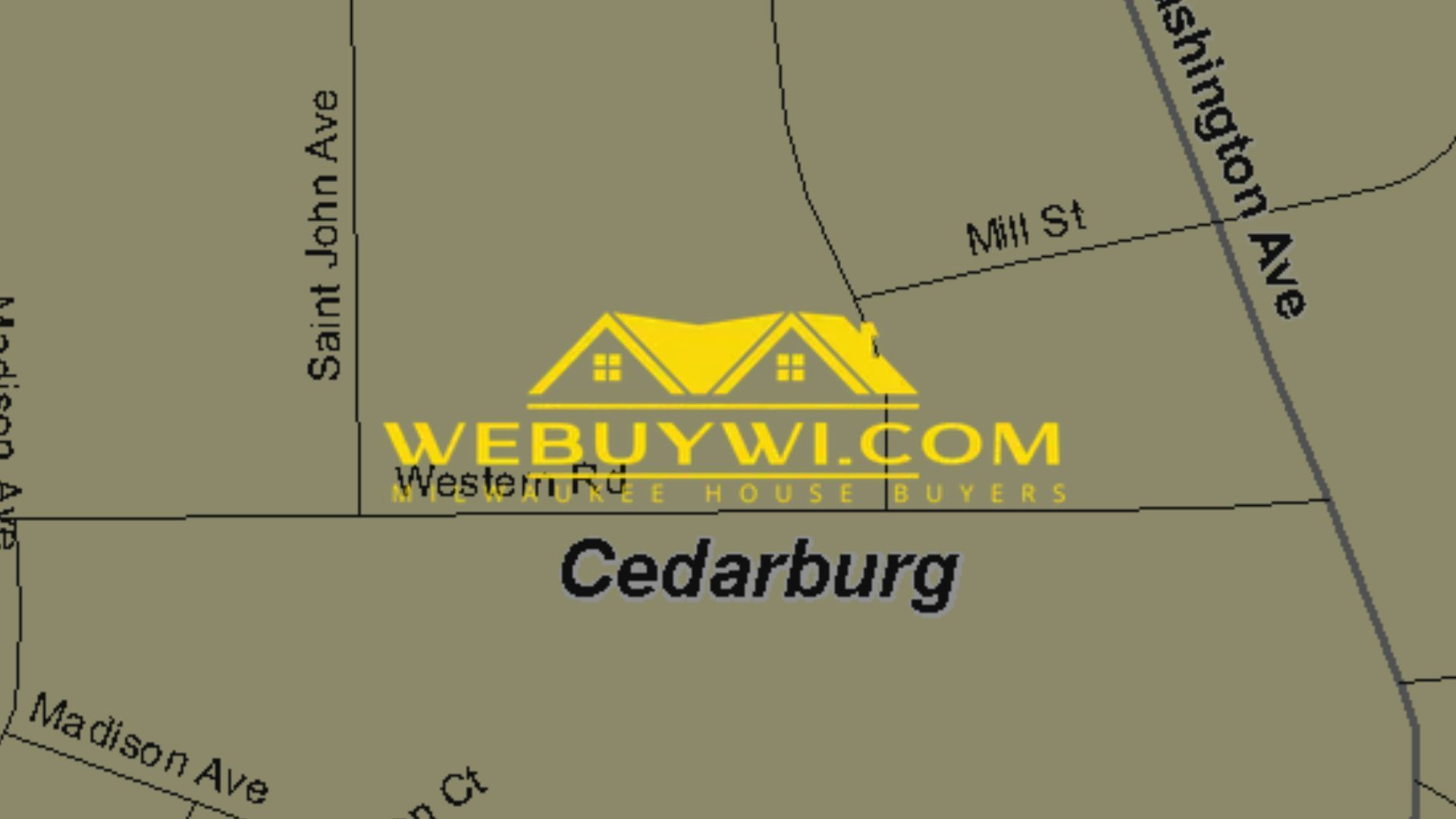 Map of Cedarburg with street names and a 