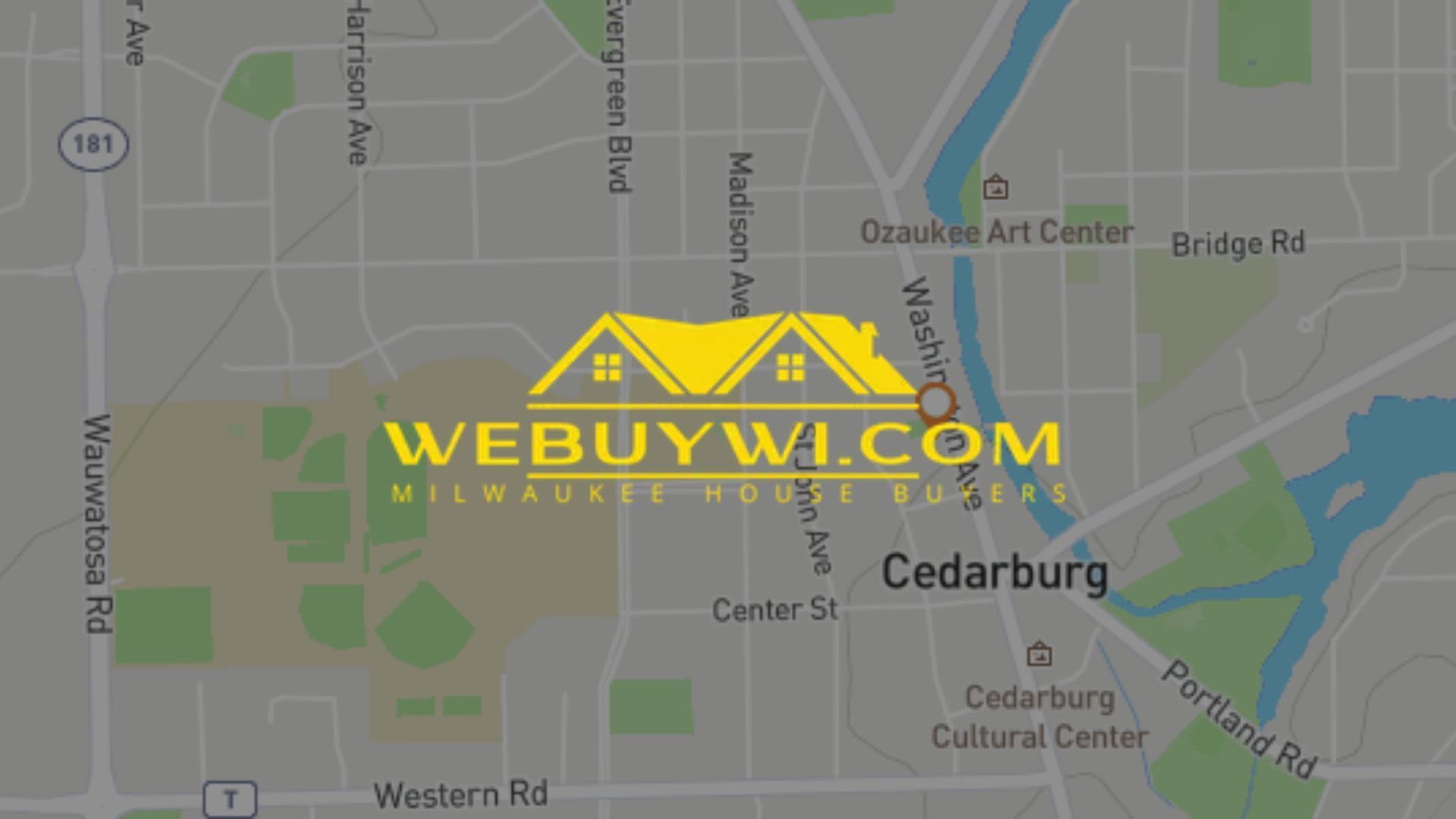 Map of Cedarburg, Wisconsin with a