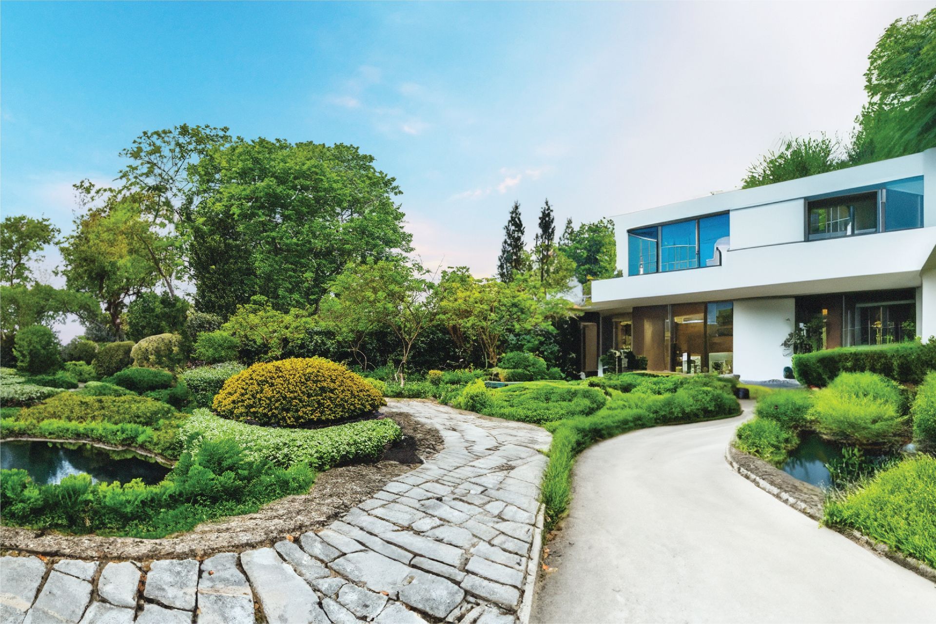Landscape garden design contemporary style.
