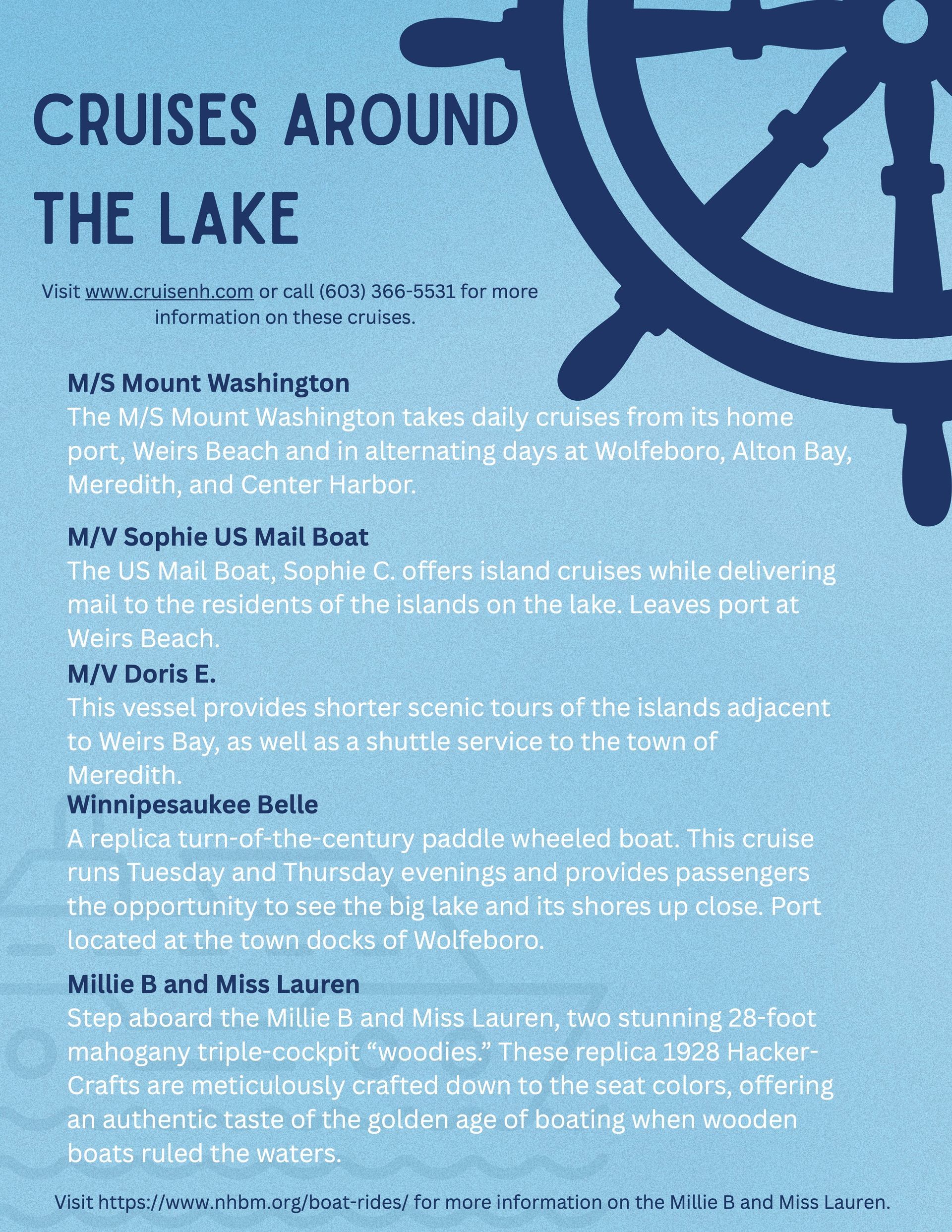 A blue informational flyer titled