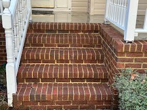 A after photo of a brick staircase cleaning job in Gloucester, VA.