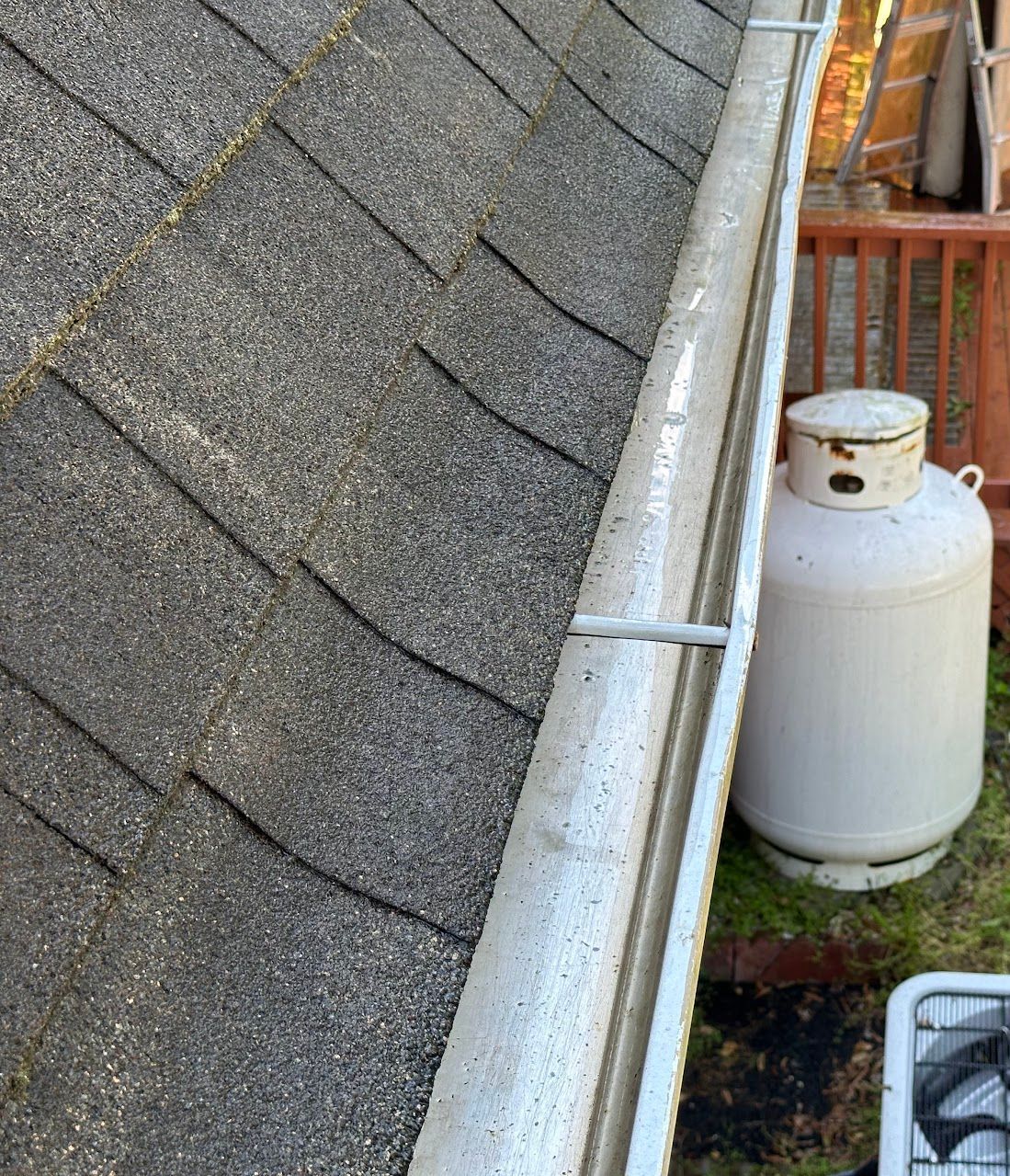 A after photo of a gutter cleaning job in Gloucester, VA