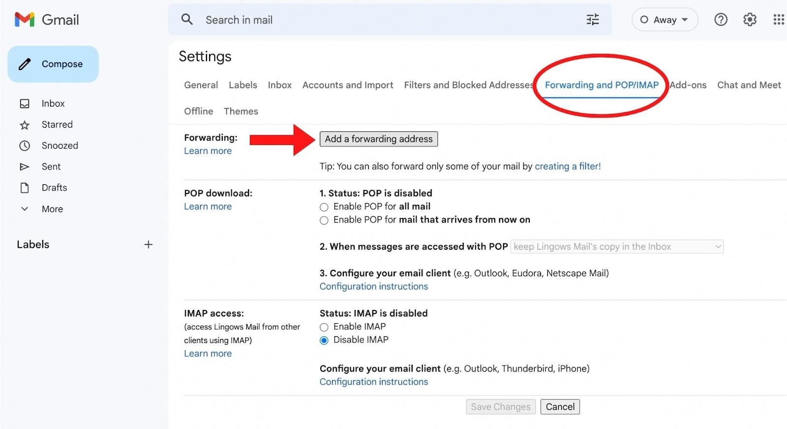 forwarding address