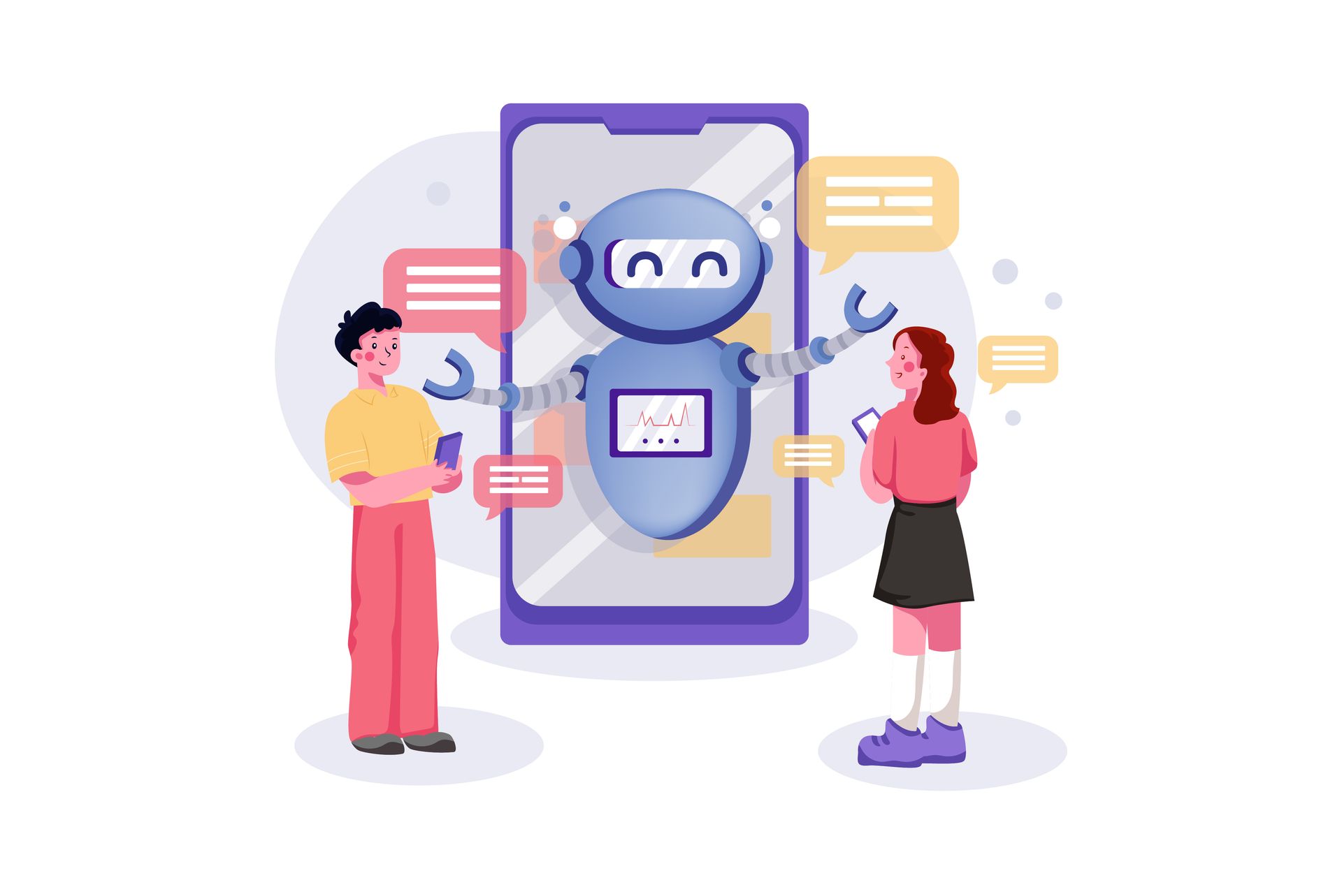 Chat Bot Messenger Illustration Concept