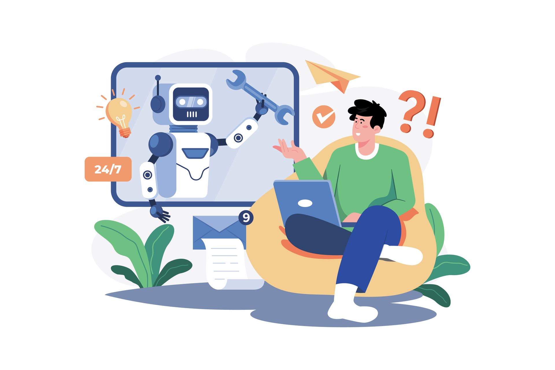 Chatbot Robot Support People In The Office