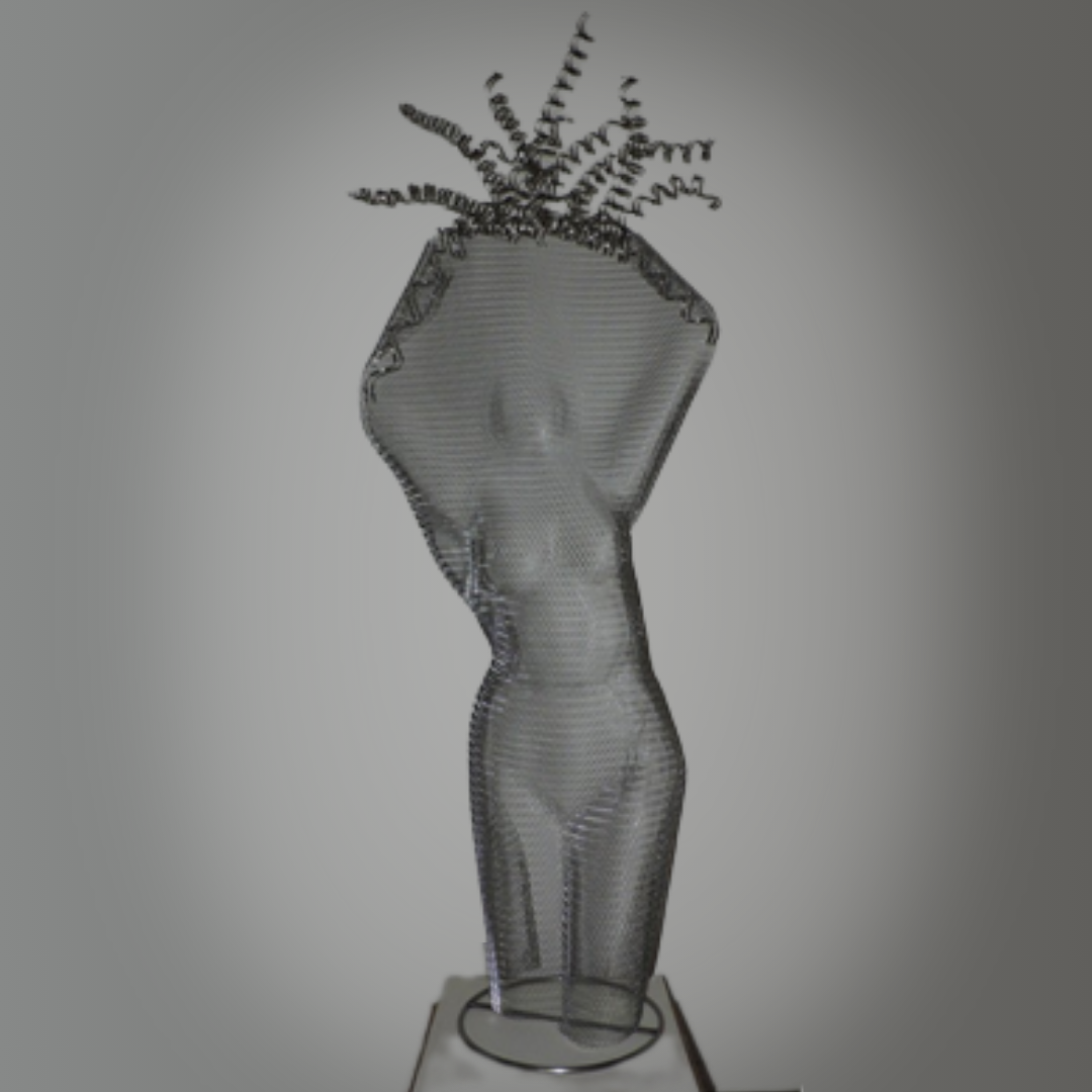 Image of four art pieces that are featured in an art show.