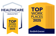 Top Workplaces 2025 Health Care Industry and Workplace logos.