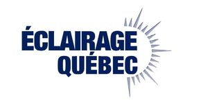 Un logo bleu et blanc pour eclairage quebec
