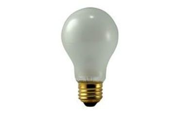 Une ampoule blanche avec une base dorée sur fond blanc