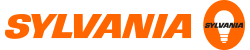 Un logo Sylvania avec une ampoule au milieu