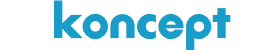 The word koncept is written in blue on a white background.