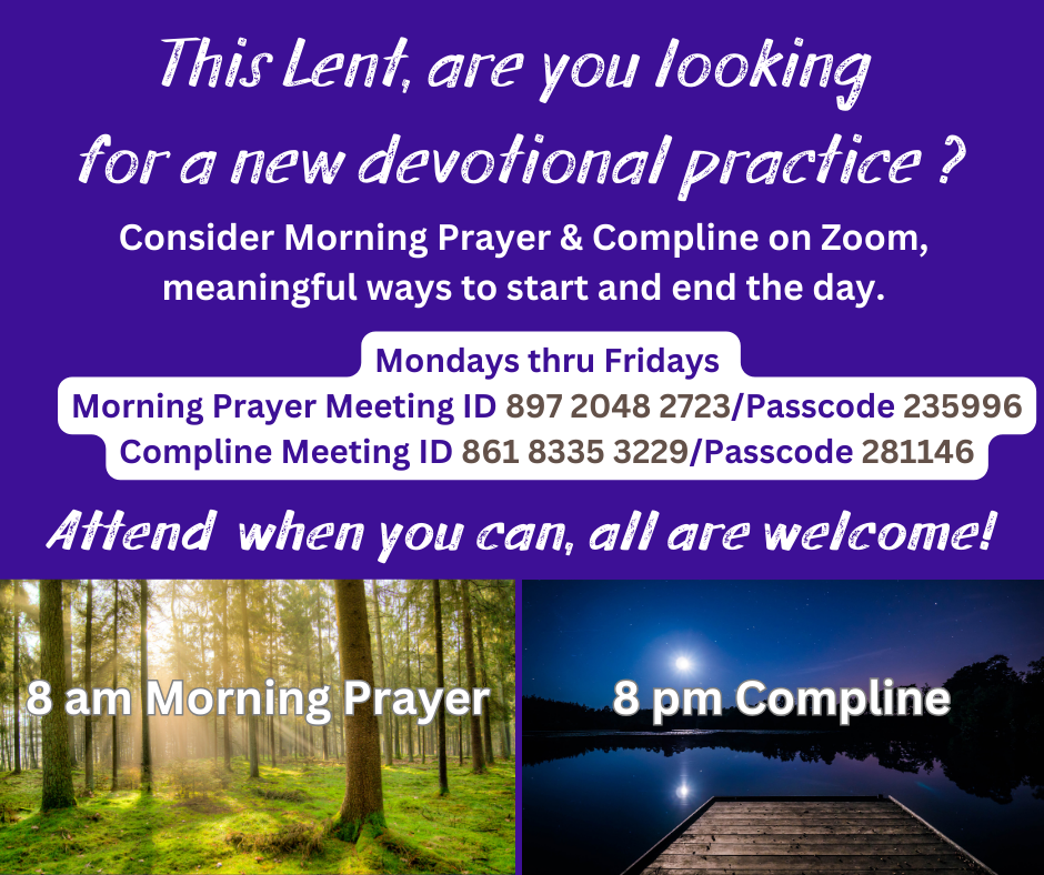 Lent devotionals at Morning Prayer & Compline