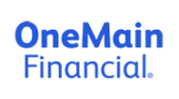 OneMain Financial logo in blue text with a white background