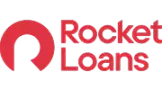Rocket Loans logo in red with stylized rocket icon and bold wordmark