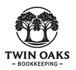 Logo for Twin Oaks Bookkeeping: Two oak trees inside a circle, with 