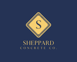 Logo for Sheppard Concrete: text and a gold circle with a concrete mixer truck icon.