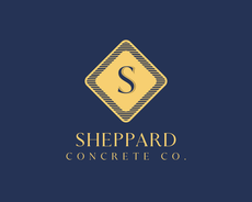 Logo for Sheppard Concrete. A concrete mixer truck in a gold circle, company name in green.