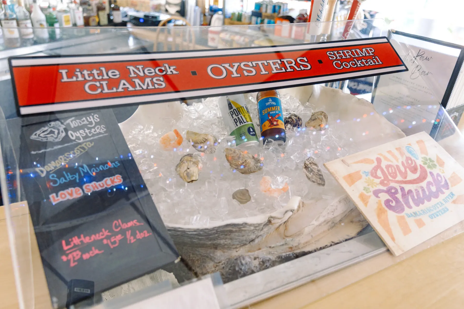 The raw bar at Ken's Seafood Restaurant