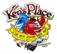 Kens Place seafood logo with blue lobster, red crab, and “The Best Seafood Since 1972” in Scarborough, Maine
